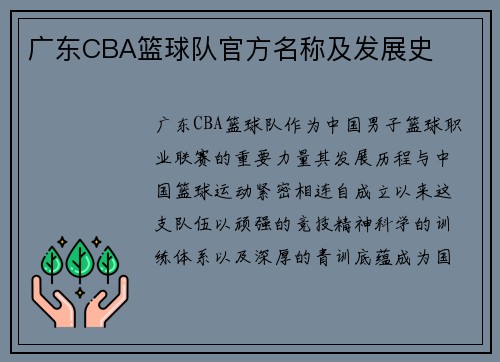 广东CBA篮球队官方名称及发展史